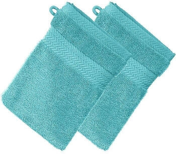 Erwin Müller Walk-Frottier Waschhandschuh Friedrichshafen im 2er-Pack gruen/blau 15x21 cm