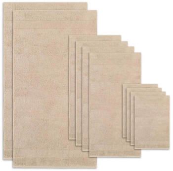 Villeroy & Boch Handtuch Set, 10-tlg. 2x (80 x 150 cm), 4x (50 x 100 cm), 4x (30 x 50 cm) hellbraun