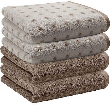 Erwin Müller Walk-Frottier Handtuch Sigmaringen im 4er-Pack braun-beige 50x100 cm