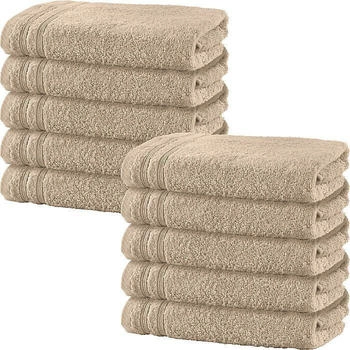 Erwin Müller Walk-Frottier Handtuch Heidelberg im 10er-Pack braun-beige 50x80 cm
