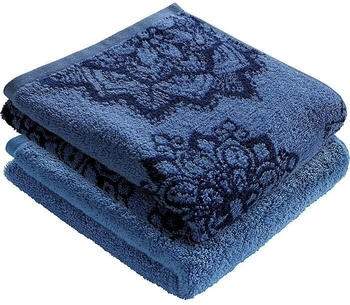 Erwin Müller Walk-Frottier Duschtuch Bühl im 2er-Pack blau 70x140 cm