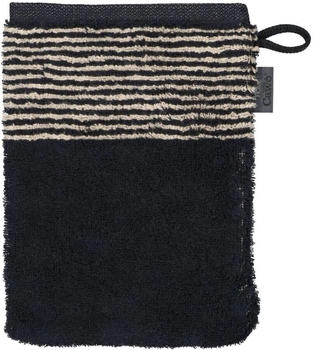 Cawö Two-Tone Waschhandschuh - schwarz - 16x22 cm