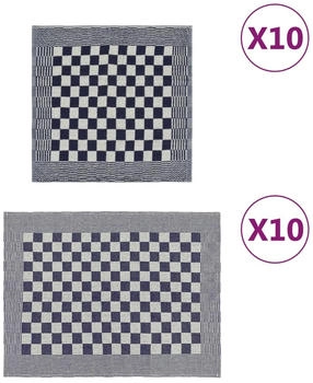 vidaXL 20-tlg. Handtuch-Set Blau/Weiß