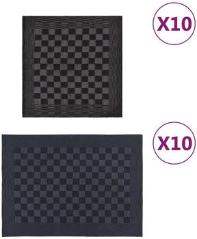 vidaXL 20-tlg. Handtuch-Set Schwarz/Grau
