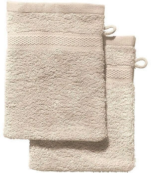 REDBEST Walk-Frottier Waschhandschuh Chicago im 2er-Pack braun-beige 15x21 cm
