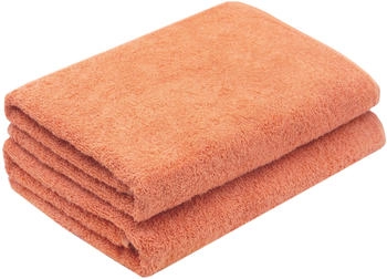 ZOLLNER 2er Set Duschtücher 70x140 cm Baumwolle 420 g/qm terracotta