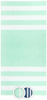 ZOLLNER Strandtuch XXL 100x200 cm 100% Baumwolle mint-gestreift