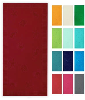 ZOLLNER Strandtuch XXL 100x200 cm 100% Baumwolle bordeaux