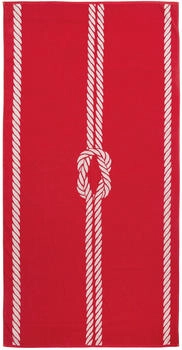 ZOLLNER Strandtuch XXL 100x200 cm 100% Baumwolle rot-weiß