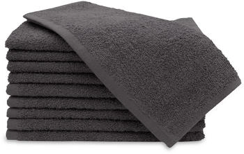 ZOLLNER 10er Set G&auml;stehandt&uuml;cher 30x50 cm Baumwolle 450 g/qm graphit