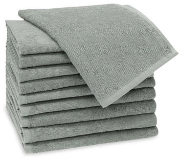 ZOLLNER 10er Set G&auml;stehandt&uuml;cher 30x50 cm Baumwolle 400 g/qm hellgrau