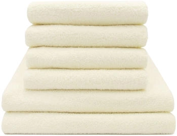 ZOLLNER 6-tlg. Handtuch Set 2 Duschtücher 4 Handtücher creme