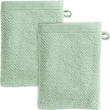 Erwin Müller Walk-Frottier Waschhandschuh Achberg im 2er-Pack gruen 15x21 cm