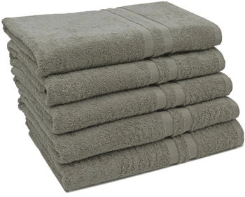 ZOLLNER 5er Set Duscht&uuml;cher 70x140 cm Baumwolle 450 g/qm taupe