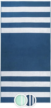 ZOLLNER Strandtuch XXL 100x200 cm 100% Baumwolle marine-gestreift