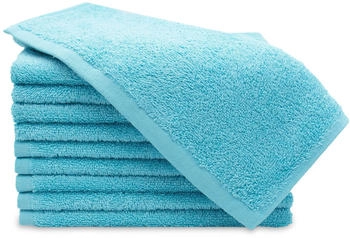 ZOLLNER 10er Set G&auml;stehandt&uuml;cher 30x50 cm Baumwolle 450 g/qm aqua