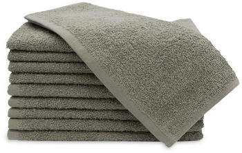 ZOLLNER 10er Set G&auml;stehandt&uuml;cher 30x50 cm Baumwolle 450 g/qm taupe