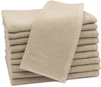 ZOLLNER 10er Set G&auml;stehandt&uuml;cher 30x50 cm Baumwolle 350 g/qm braun