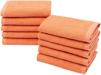 ZOLLNER 10er Set Seift&uuml;cher 30x30 cm Baumwolle 420 g/qm terracotta