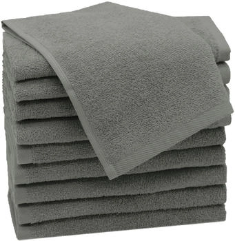 ZOLLNER 10er Set G&auml;stehandt&uuml;cher 30x50 cm Baumwolle 420 g/qm taupe