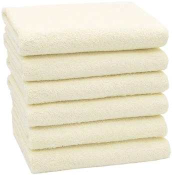 ZOLLNER 6er Set Handt&uuml;cher 50x100 cm Baumwolle 400 g/qm creme