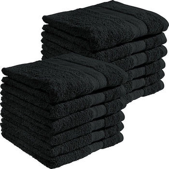 REDBEST Walk-Frottier Handtuch Chicago im 12er-Pack schwarz 50x80 cm