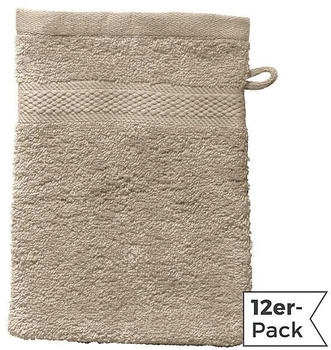 REDBEST Walk-Frottier Waschhandschuh Chicago im 12er-Pack braun-beige 15x21 cm