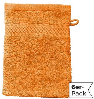 REDBEST Walk-Frottier Waschhandschuh Chicago im 6er-Pack orange 15x21 cm
