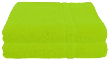 Julie Julsen 2 er Set Premium Handtücher Doppel Rahmen 900gm2 60 x 100 cm Apfelgrün