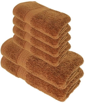 Julie Julsen BIO Duschtuch-Set 6 tlg. 2 Dusch-, 4 Handtücher Schokobraun