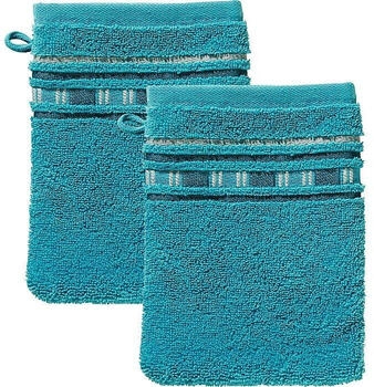 Erwin Müller Walk-Frottier Waschhandschuh Achern im 2er-Pack gruen/blau/grau 16x21 cm