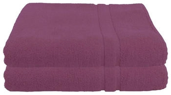 Julie Julsen 2 er Set Premium Handtücher Doppel Rahmen 900gm2 60 x 100 cm Lila
