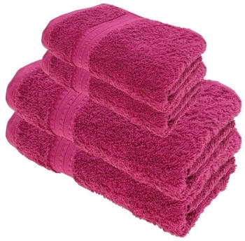 Julie Julsen BIO Duschtuch-Set 4 tlg. 2 Dusch-, 2 Handtücher Fuchsia