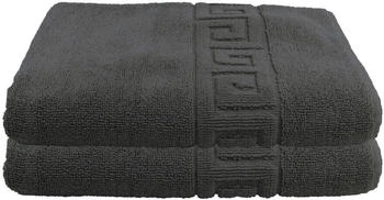 Julie Julsen 2 er Set Premium Handtücher Spirale 900gm2 60 x 100 cm Anthrazit