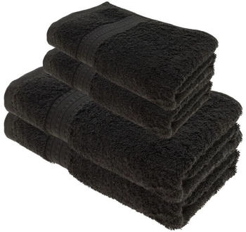 Julie Julsen BIO Duschtuch-Set 4 tlg. 2 Dusch-, 2 Handtücher Schwarz