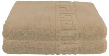 Julie Julsen 2 er Set Premium Handtücher Spirale 900gm2 60 x 100 cm Sand