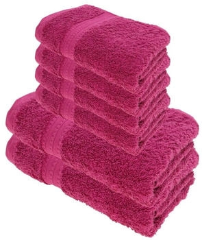 Julie Julsen BIO Duschtuch-Set 6 tlg. 2 Dusch-, 4 Handtücher Fuchsia