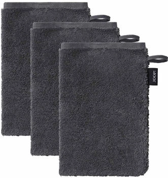 Joop! Waschhandschuh 16x22 Doubleface, Frottier, Baumwolle (3-St) Dunkelgrau