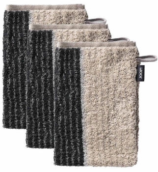 Joop! Waschhandschuh 16x22 Doubleface, Frottier, Baumwolle (3-St) Grau Signature Lines