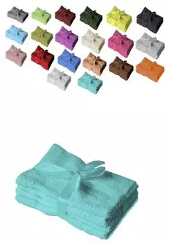 Exklusiv Heimtextil 4 x Handtuch 500 g/m² 50 x 100 cm Türkis