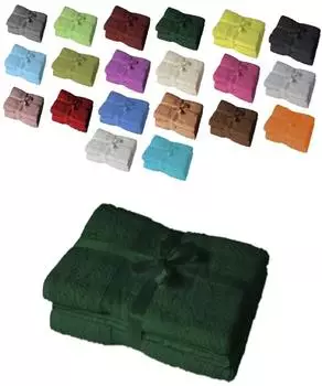 Exklusiv Heimtextil Duschtuch 2er Set 70 x 140 cm Dunkelgrün