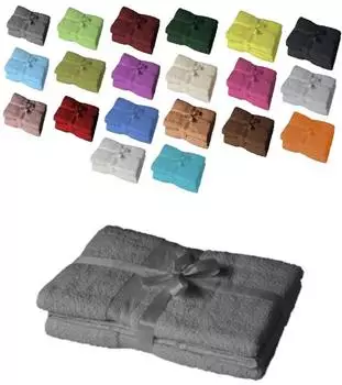 Exklusiv Heimtextil Badetuch 2er Set 100 x 150 cm Anthrazit