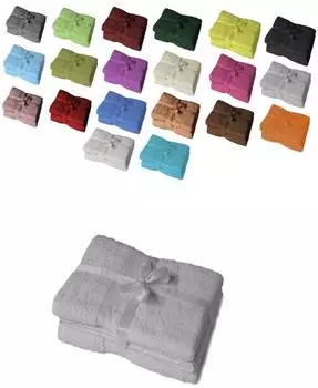 Exklusiv Heimtextil Saunatuch 2er Set 80 x 200 cm Silber