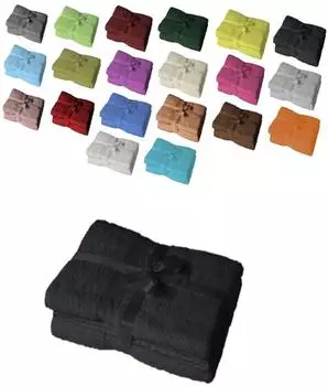 Exklusiv Heimtextil Badetuch 2er Set 100 x 150 cm Schwarz