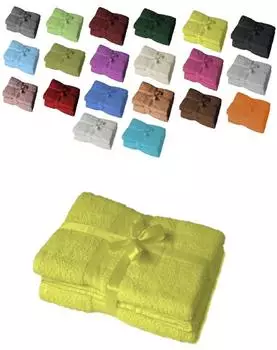 Exklusiv Heimtextil Saunatuch 2er Set 80 x 200 cm Gelb