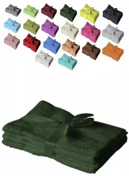 Exklusiv Heimtextil Handtuch 4er Set 50 x 100 cm Dunkelgrün