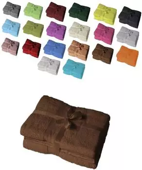 Exklusiv Heimtextil Badetuch 2er Set 100 x 150 cm Schokobraun