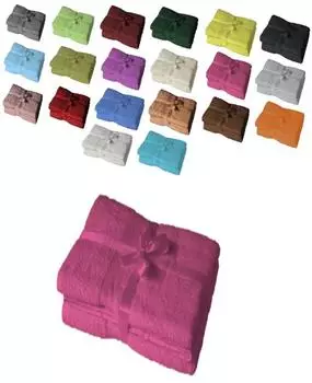 Exklusiv Heimtextil Duschtuch 2er Set 70 x 140 cm Pink
