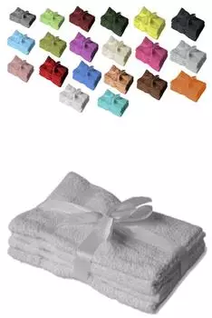 Exklusiv Heimtextil Handtuch 4er Set 50 x 100 cm Silber