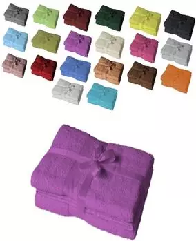 Exklusiv Heimtextil Badetuch 2er Set 100 x 150 cm Lila